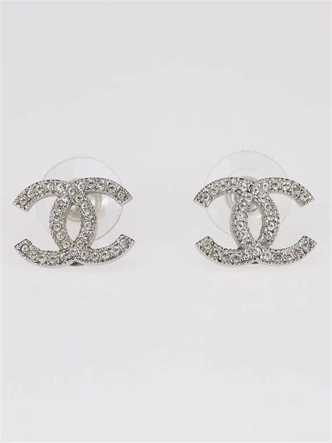 chanel simple earrings|Chanel swarovski earrings.